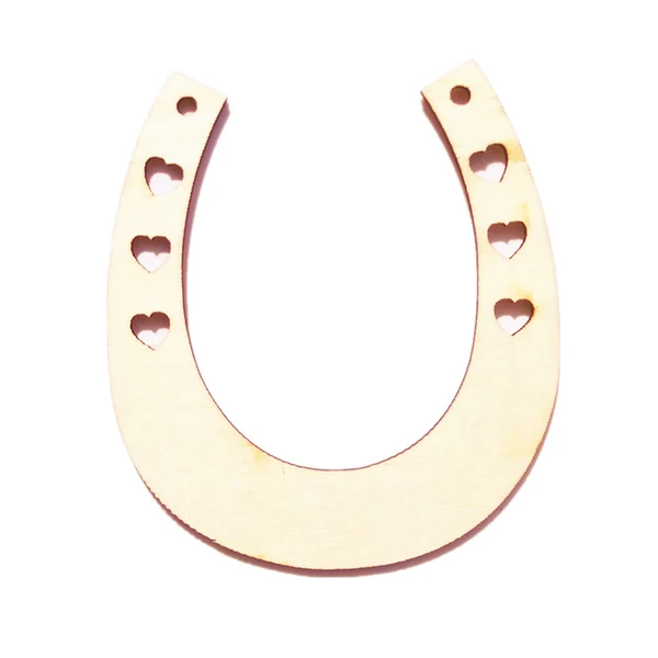 Contemporary Maxbell Pack of 12pcs Blank Wooden Cut Horseshoes Shape with Love Heart Cutout Embellishments Craft DIY Powerful