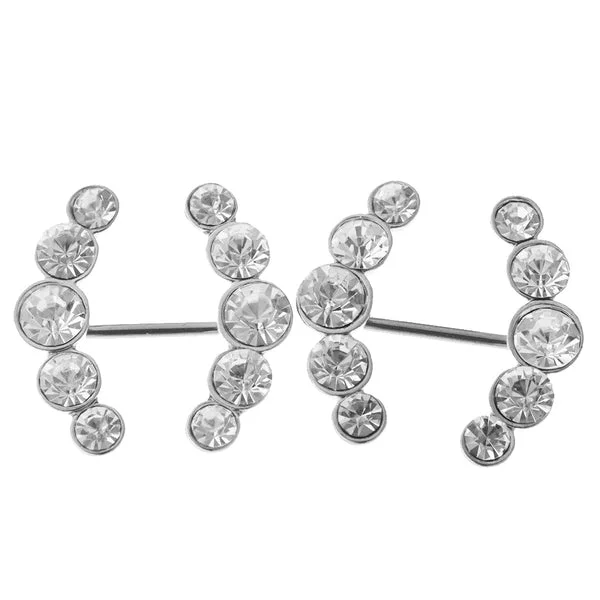 Luxury Maxbell 2Pcs Stainless Steel Arrow Shape Crystal Nipple Shields Bar Navel Ring Body Piercing Consistent