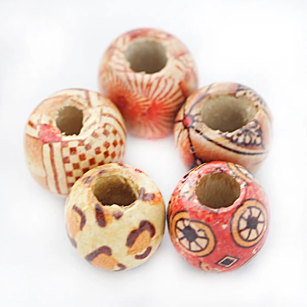 Smart Maxbell 12mm Round Wooden Beads Muticolor Silky Tassel Charms for Jewelry Making Durable
