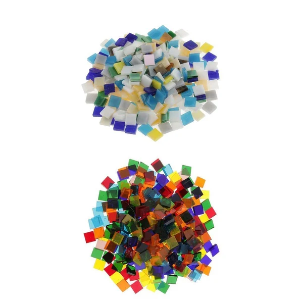 Trendy 500 Piece Multicolor Square Vitreous Glass Mosaic Tiles Tessera for DIY Crafts 10x10mm Modern
