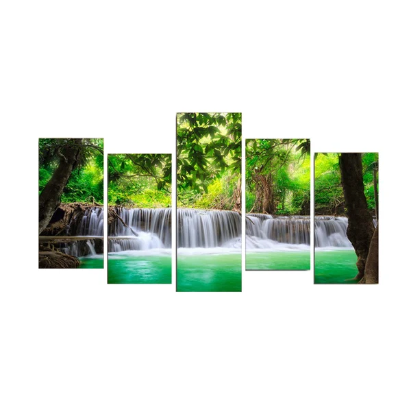 Environmentally Friendly Maxbell 5-Panel Canvas Wall Artwork Paintings Waterfall Print Picture Set 20 40 55cm Sophisticated