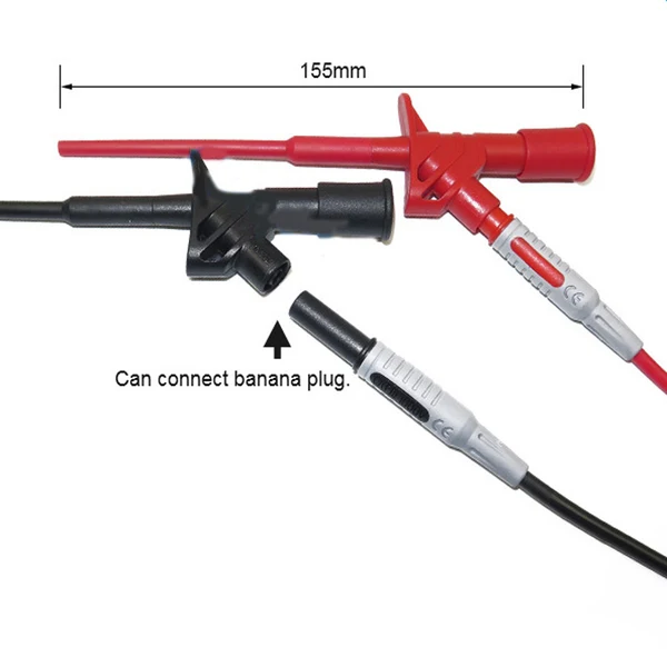 Enhanced Maxbell 2 Pieces Insulated Quick Test Hook Clip High Voltage Flexible Testing Probe Sophisticated
