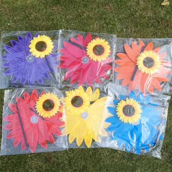 Carefully Designed Maxbell Beautiful 36cm DIY Sunflower Windmill Wind Rotator Kid Outdoor Playground Toy Nursery Venue Decor Kits Purple Trendy