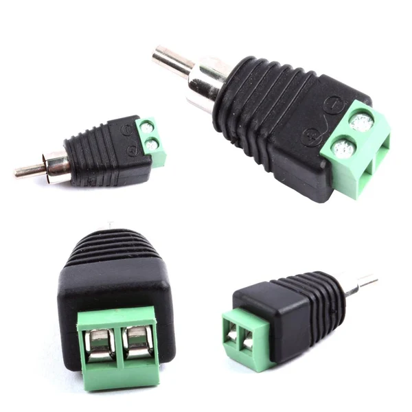 Luxury Maxbell 4 Pieces RCA Male Plug to AV Terminal Connector Video AV Balun 2 Screw Premium