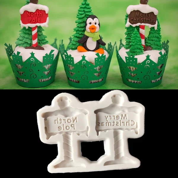 Secure Maxbell Merry Christmas Silicone Mould Fondant Cake Mold for Sugar Craft Cake Decoration Healthy