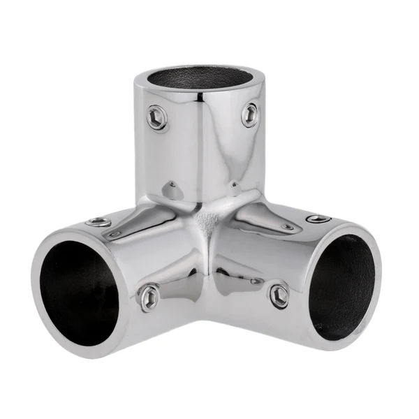 Exceptional Maxbell 316 Stainless Steel 1 Boat Rail Fitting 3 Way Corner Elbow with Base Mount Refined
