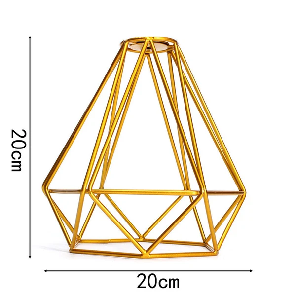 Effective Maxbell 2 x Old Fashion Wire Diamond Pendant Lounge Ceiling Light Cage Lamp Shade Gold Lighting Fixture High-Performance