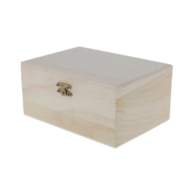 Flexible Maxbell 8 Pieces Unfinished Unpainted Plain Wood Jewellery Box Keepsake Gift Versatile