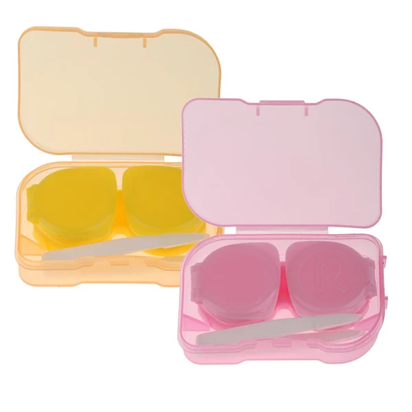 Recyclable Maxbell Maxbell 2 Pieces Mini Cute Contact Lens Travel Kit Case Storage Holder Container Box Green