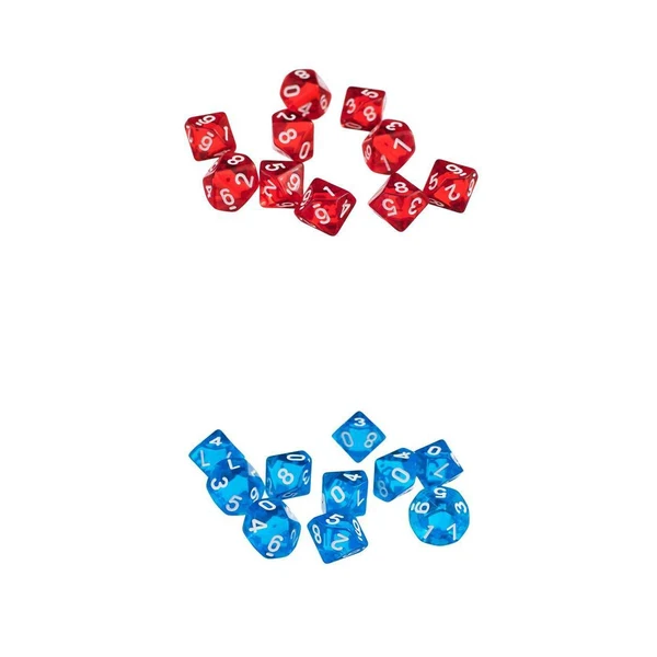 Genuine Maxbell 20 Pack 10 Sided Dice D10 Transparent Polyhedral Dice for Dungeons and Dragons Games Red Blue Reusable