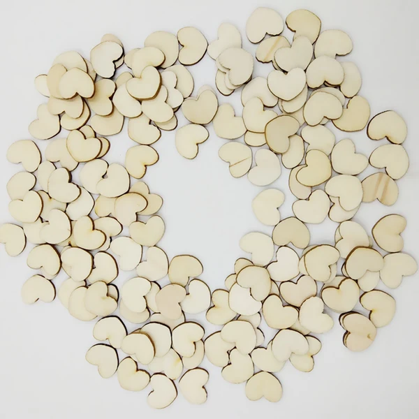 Minimalist Maxbell 200 Pieces Wood Cutout Shapes Unfinished Heart Slices for Craft 12x15mm Exceptional