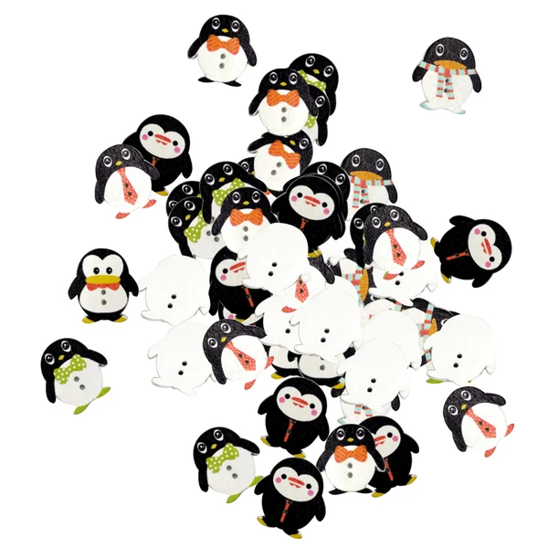 Consistent Maxbell 100Pcs Penguin Shapes Wood Buttons for Sewing Crafting 25mm Smooth