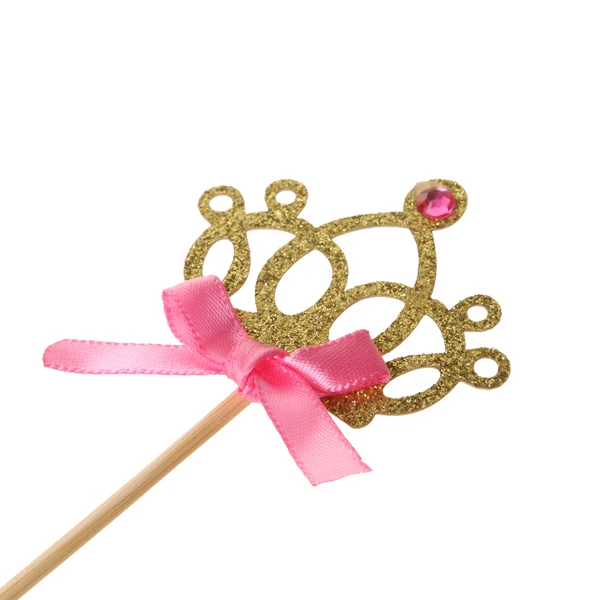 Quality Maxbell 10xGlitter Gold Crown Cupcake Picks Pink One 1st Birthday Cake Topper Banner Functional