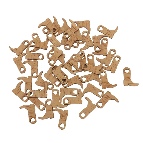 Solid Maxbell 50 Piece Cowboy Boot Wooden Embellishments Crafts Embellishment for Wedding Expertly Made