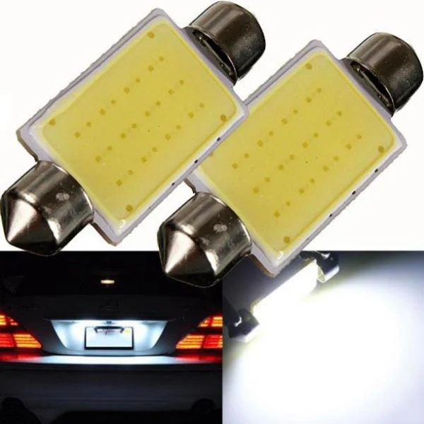 Durable Maxbell 2pcs 41mm Festoon COB 12Chips DC 12V LED Car Dome Reading Lights Lighting White Secure