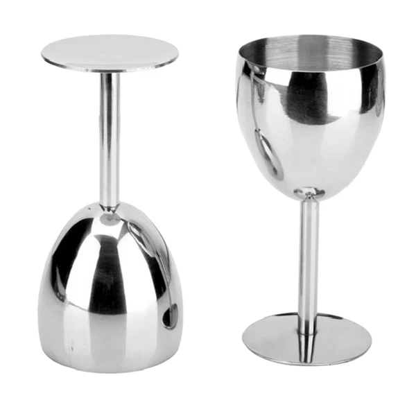 Excellent Maxbell Stainless Steel Red Wine Glass Champagne Goblet Cup Drinking Mug 145mm Lightweight