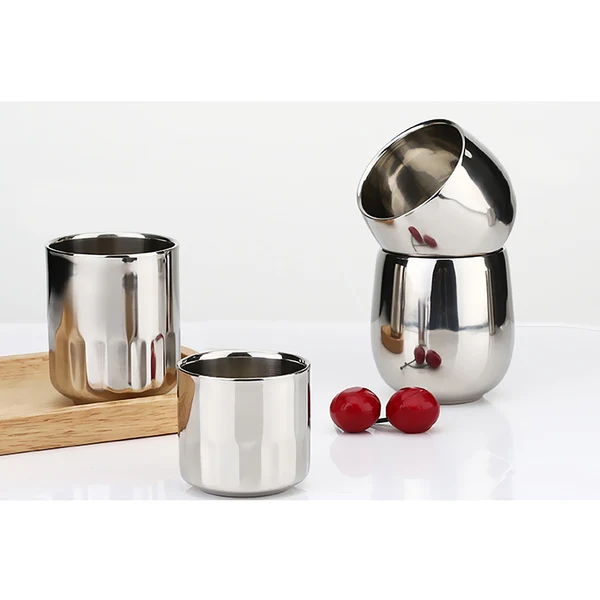 Advanced Maxbell Anti-Rust Easy Clean Double -Wall Design Stainless Steel Beer Drinks Milk Juice Coffee Tea Cup Mug Straight 120ml Powerful