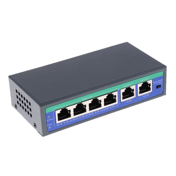 Next-Generation Maxbell 6 Port 10 100Mbps 4 POE Port 2 Uplink Power Over Ethernet Switch 4 5 7 8- Support 12V 24V 48V Soft