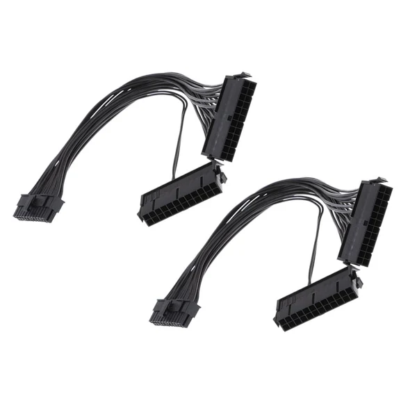 Excellent Maxbell Maxbell 2piece ATX 24 Pin Dual PSU Power Extension Cable Connector Cord Male to Female Authentic