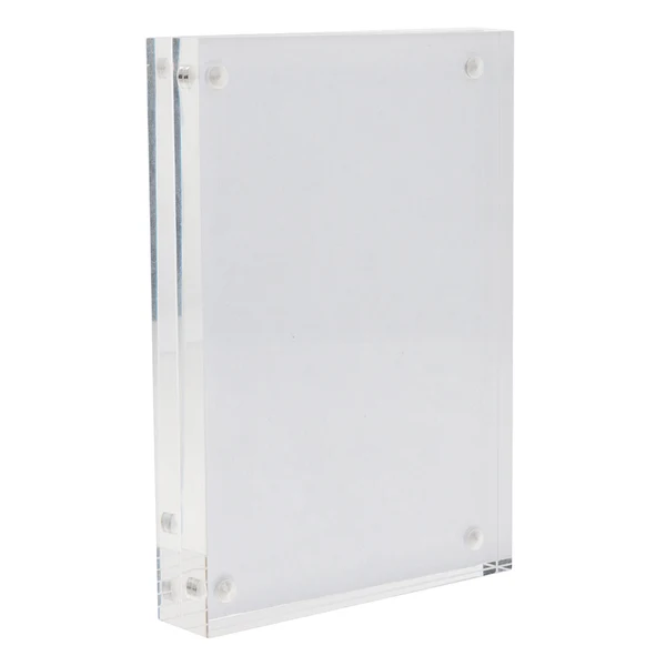 Versatile Maxbell Double-Faced Clear Rectangle Acrylic Magnet Picture Photo Sign Desktop Display Frame DIY Home Decoration 6inch Eco-Friendly