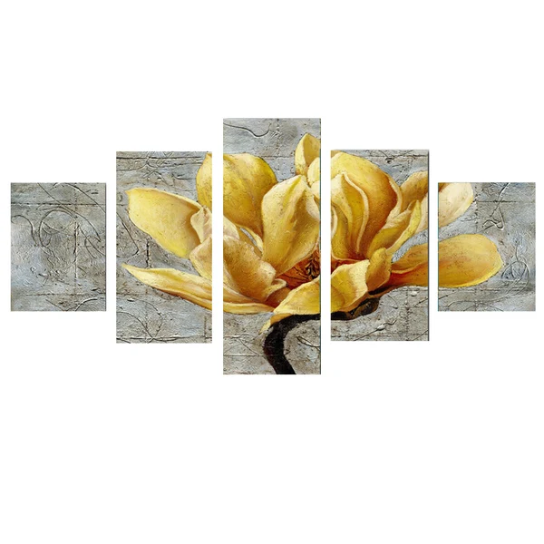 Artisan Maxbell 1 Set of 5PCS Canvas Painting for Home Bedroom Cafe Hotel Room Wall Art Wall Decor Paintings Purple Flower Print Charms30 40 50cm Eco-Friendly