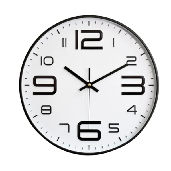 Powerful Large Number Wall Clock 12'' Silent Non-ticking Quartz Decorative Wall Clock Modern Style Good for Living Room Home Office White Crafted