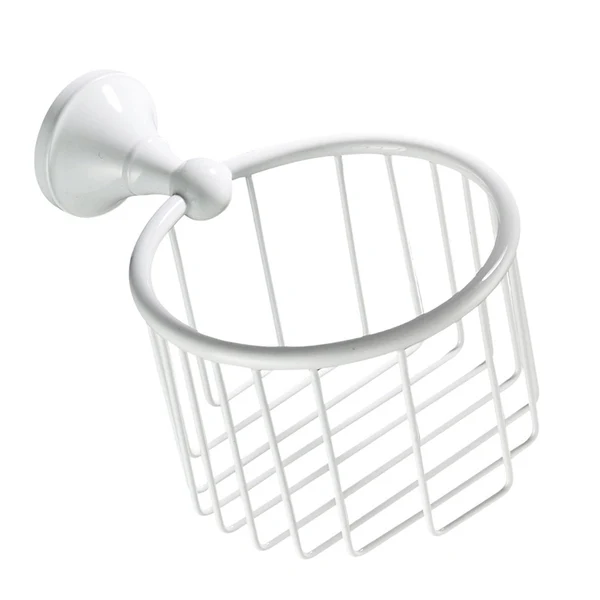 Genuine Maxbell Wall Mounted Toilet Paper Roll Holder Tissue Dispenser Basket Bathroom Rack White Superior
