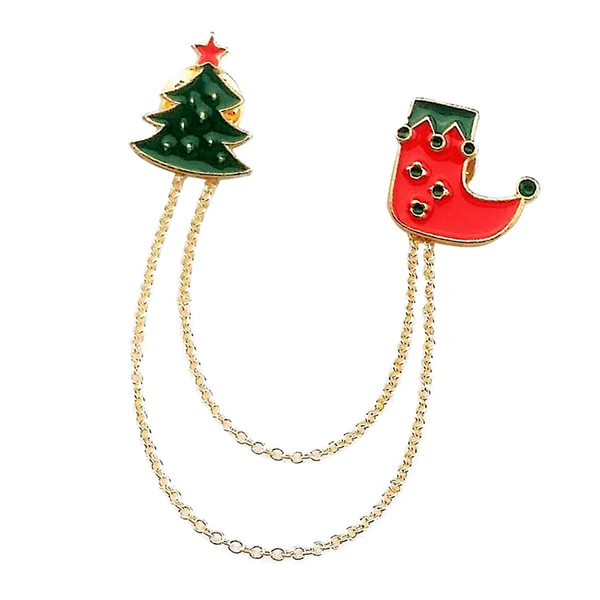 Safe Maxbell Unique Jewelry Christmas Lapel Pin Suit Corsage Tassel Chain Brooch Pin Elegant