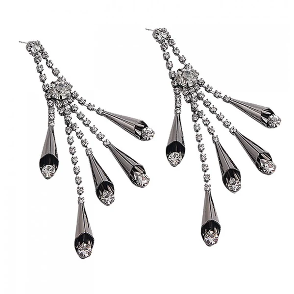 Fine Crafted Maxbell 1 Pair Fashion Charm Women Lady Long Tassel All Occasions Ear Studs Black Sophisticated