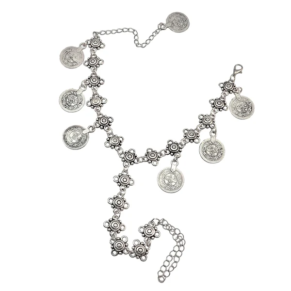 Convenient Maxbell Vintage Boho Flower Foot Hippie Bracelets Tassel Coin Anklet Chain Barefoot Smart