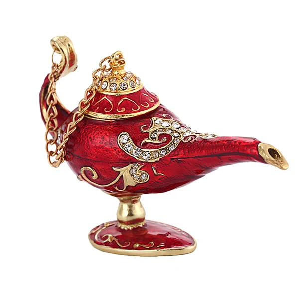 Recyclable Maxbell Vintage Mini Lamp Shape Box Enamel Rhinestone Room Shop Counter Decorations Exceptional