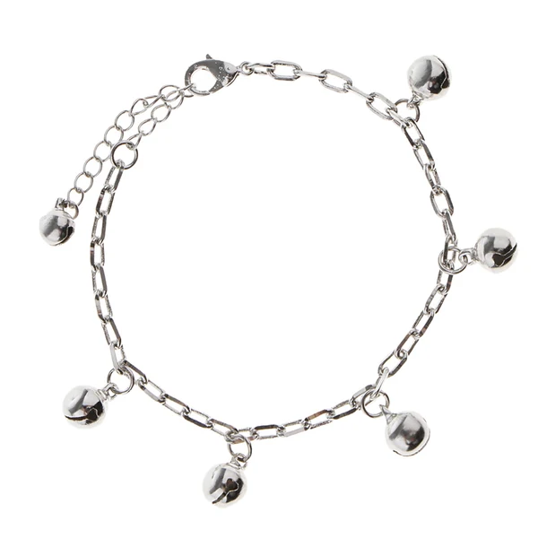 Sophisticated Maxbell 22.5cm Silver Small Bells Anklets Bracelet Women Craft Metal Ankle Chain Durable