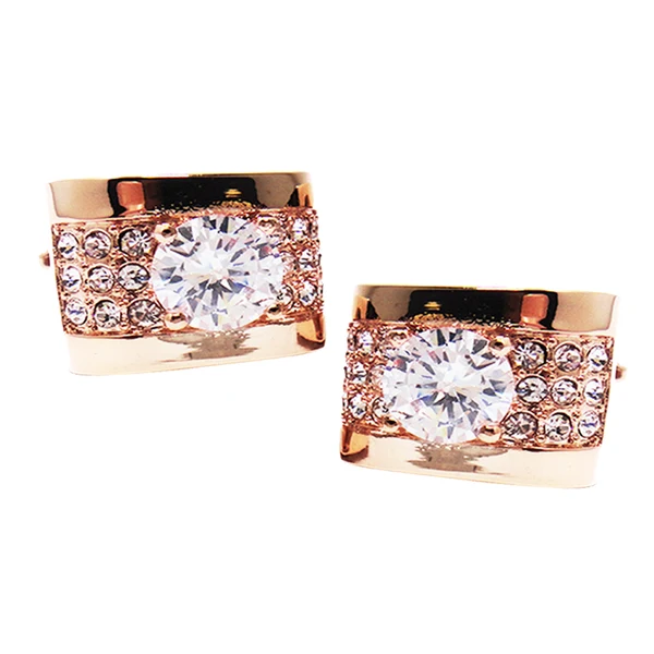 Verified Maxbell Fashion Rectangle Shirt Cufflinks Mens Wedding Party Accessory Rose Gold High-Quality