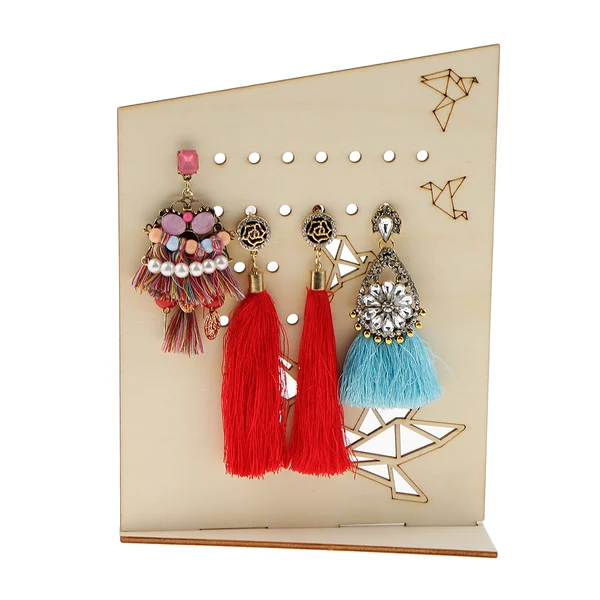 Solid Maxbell Origami Birds Wood Earring Necklace Ring Jewlery Stand Jewellery Organizers Practical