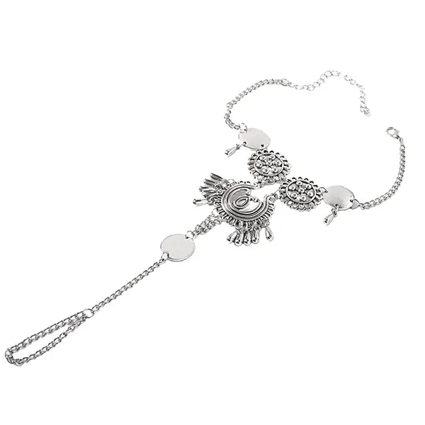 Safe Maxbell Fashion Ethnic Hollow Flower Tassel Sandals Foot Chain Barefoot Beach Anklet Casual