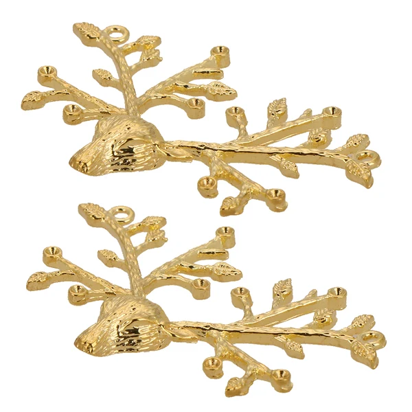 Professional Maxbell 2 Pcs Animal Christmas Deer Head Pendants DIY Jewelry Handmade Accessories Breathable