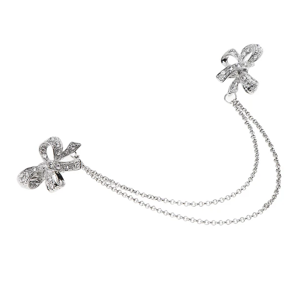 Comfortable Maxbell Sparkle Crytsal Brooch Pins with Double Chain Tassel Collar Pin Corsage Pin Premium