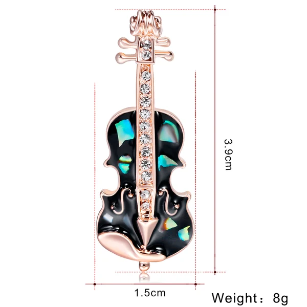 Luxury Maxbell Fashion Crystal Gold Violin Brooch Pin Wedding Party Jewelry Clothes Decor Expertly Made