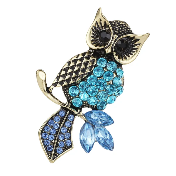 Flexible Maxbell Lovely Owl Brooch Pin Crystal Breastpin Rhinestones Bird Wedding Banquet Minimalist