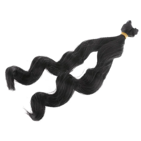 Fine Maxbell Fashion 25cm DIY Doll Wigs Long Curly Wavy High Temperature Wire Handmade Hairpiece Black Innovative