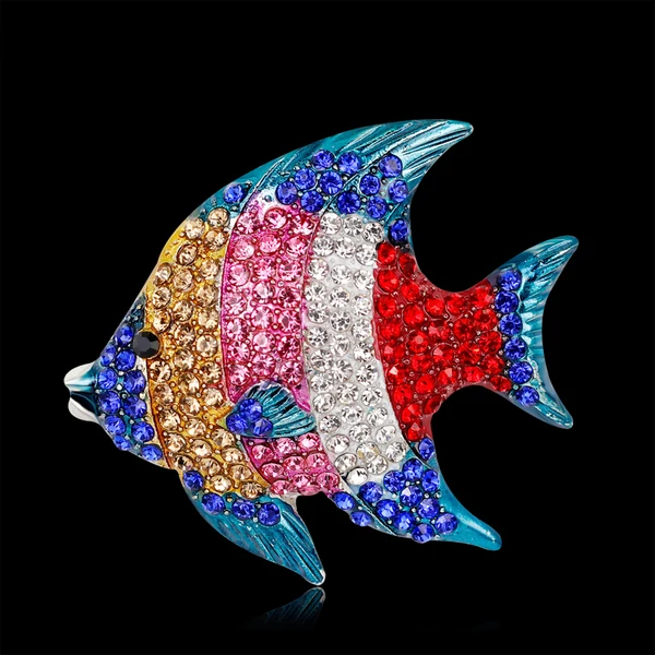 Original Maxbell Colorful Rhinestone Animal Fish Wedding Brooches Collar Lapel Pin Jewelry Fine