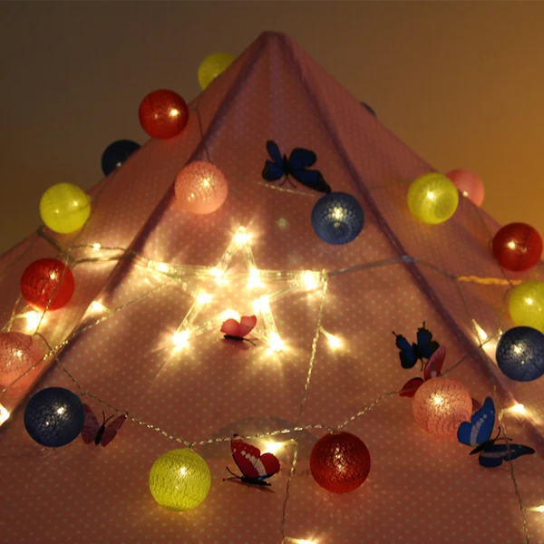 Clean Maxbell 13.8ft 20 Colorful Balls LED Curtain String Lights For Kids Tent Xmas Decor Trusted