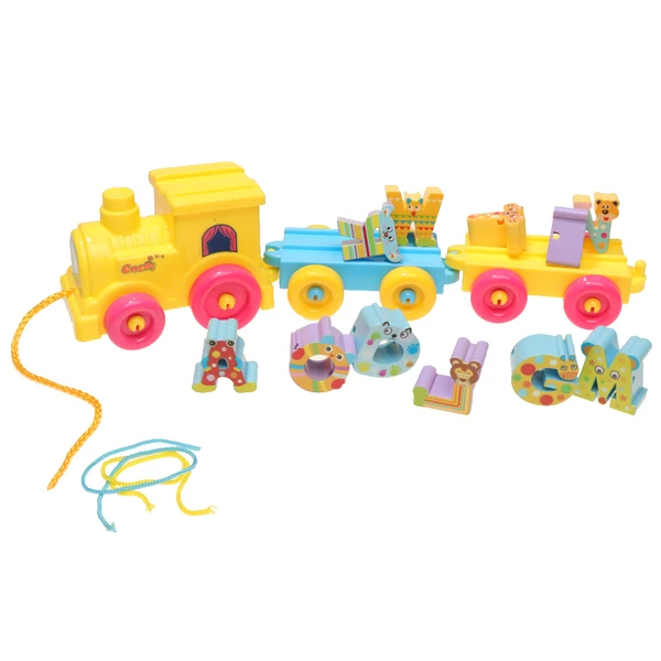 Classic Maxbell Kids ABC Leaning Toys - Pull Along Train With 26 Cartoon English Letters Blocks Efficient