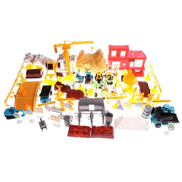 Specialty Maxbell 200 PCS Plastic Mini Engineering Workers Vehicles Figures Toy DIY Scene Playset Kits Powerful