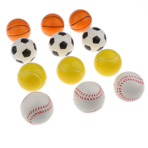 Exclusive Maxbell 12 Pieces Sports Ball PU Sponge Bouncy Ball Squeezing Toy Gift for Kids Adults Play Fun Breathable