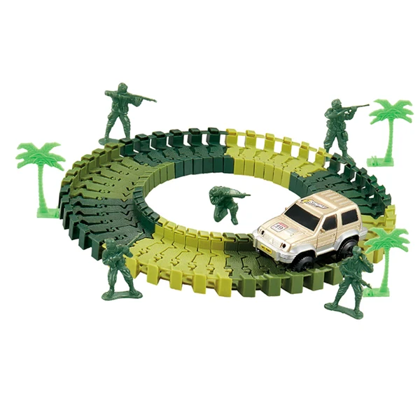 Functional Maxbell Fun DIY Army Railcar Electric LED Racing Car Set Variable Track Model Racing Game Kits Child Fun Toy - 48 Pieces Comfortable