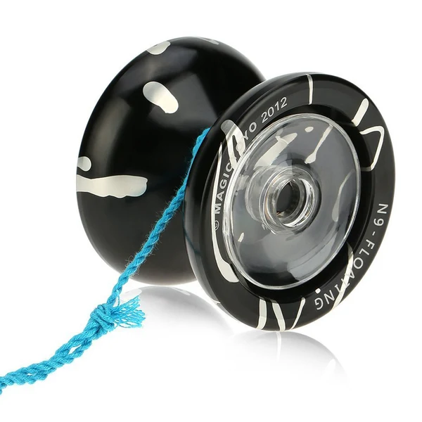 Excellent Maxbell YOYO Unresponsive YOYO N9 Alloy Professional Yo-yo for 1A 3A 5A String Trick Play - Black Silver Lightweight