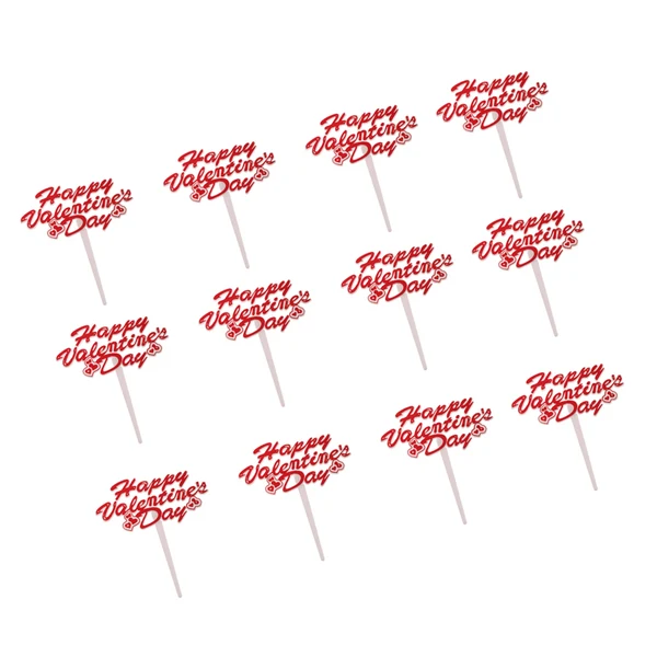 Recyclable Maxbell 12pcs Happy Valentine's Day Cupcake Topper Cake Picks Party Cake Decorations Detailed
