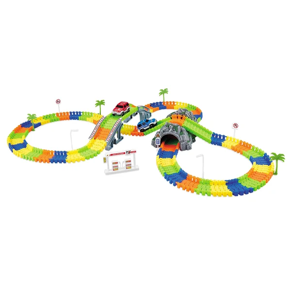 Top-Quality Maxbell Hot DIY Assembly Flexible Track Racing Car Model Kits Playset with Light Kids Educational Toy Xmas Gift -192 Pieces Verified
