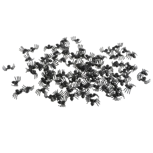 Versatile Maxbell 100-piece Black Spider Insect Model Educational Toy Party Bag Favor 2x1.4cm Fine Crafted